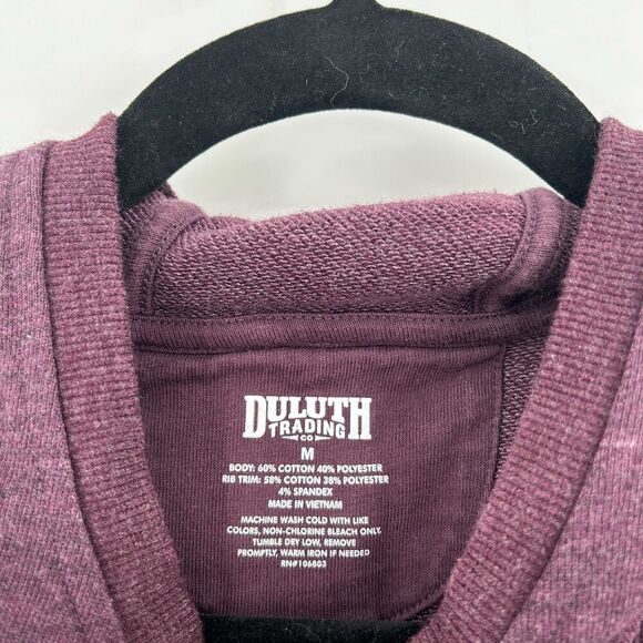 DULUTH TRADING CO Purple Ooh La Loop French Terry Hoodie Sweatshirt Size Medium - Picture 6 of 6
